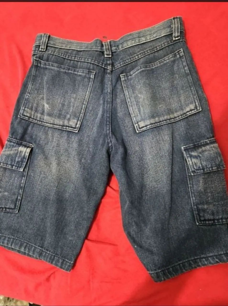 bermuda masculina jeans cargo p - Foto 2