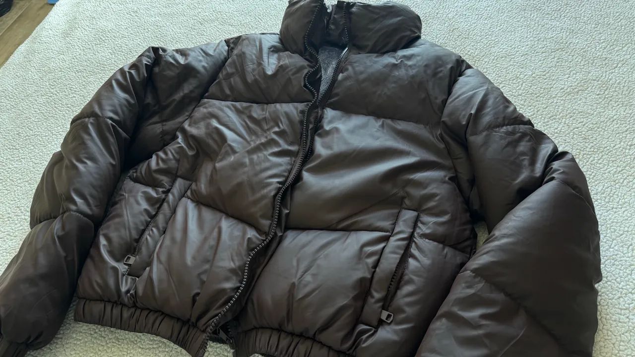 Jaqueta puffer marrom M