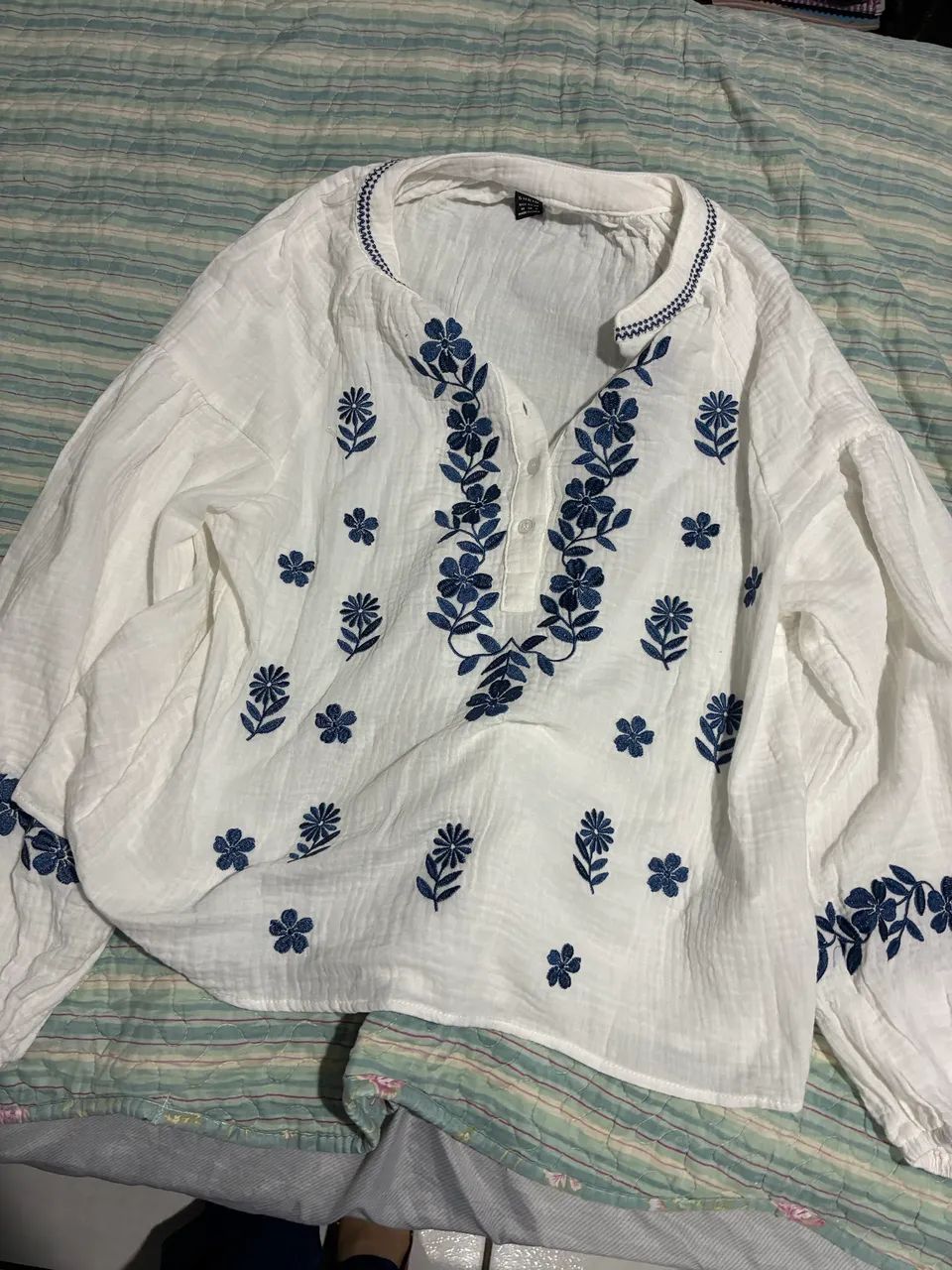 Blusa de manga comprida de algodão  - Foto 2