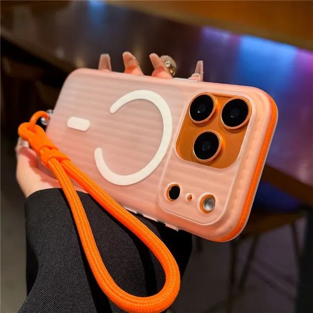 CAPA ACRILICO C ALÇA IPHONE 17 PRO MAX E IPHONE 17 PRO- LARANJA - Foto 3