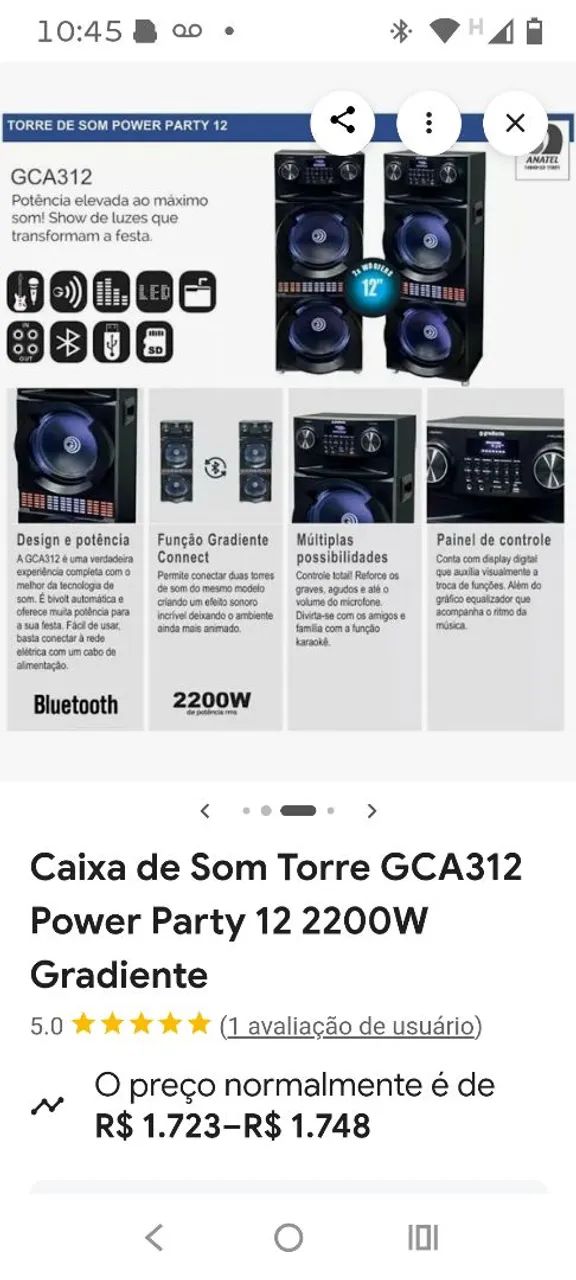 Vendo caixa de som Gradiente GCA semi nova  - Foto 2