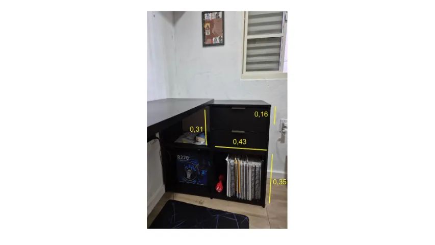 escrivaninha quarto preta