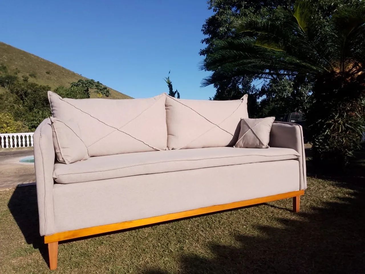 Sofa retratil luxo bege 2m novo  - Foto 3