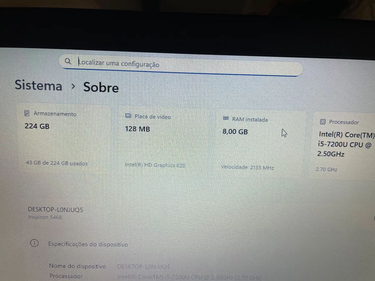 Notebook Dell i5 7° geração  - Foto 3