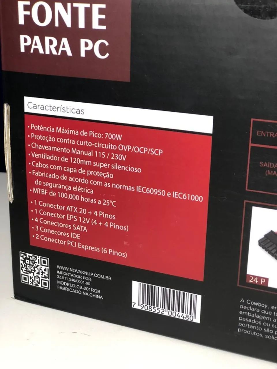  FONTE ATX 700W - RGB  - Foto 4