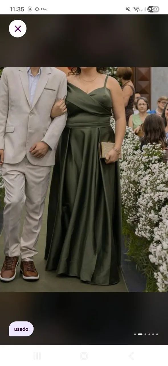 Vestido de festa Verde oliva
