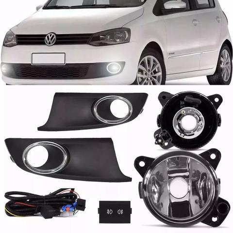 Kit Farol Milha Neblina Aro Cromado Fox 2010 2011 2012 2013