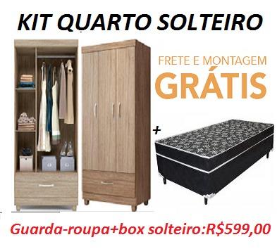 Oferta Imperdivel Lindo Kit Quarto Solteiro Roupeiro+Cama Apenas 599,00