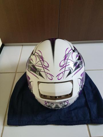 Capacete Mt Revenge Butterfly Feminino Branco Roxo M57-58 - Foto 4