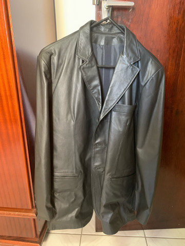 jaqueta de couro legitimo italiano