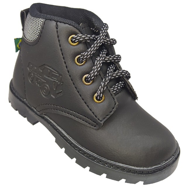Bota Botinha Infantil Gibizinho Masculina Baby Coturno  Preta - Foto 2