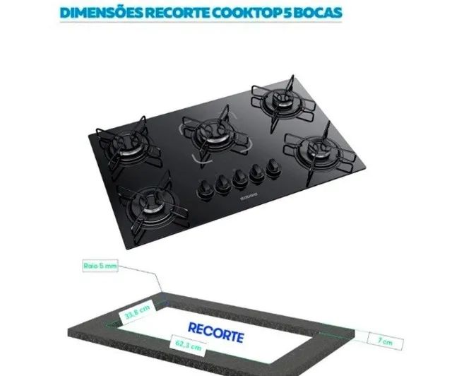 Fogão Cooktop 5 Bocas Itatiaia Essencial Novo Mega Oferta