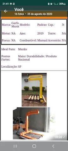 Garfo Munck paleteiro. FT Empilhadeiras  - Foto 4