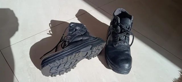 Bota Coturno Militar Couro Cano Curto - Foto 3