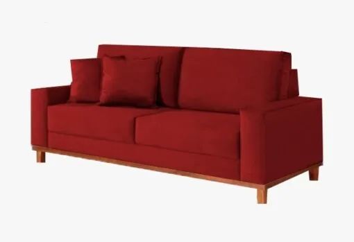 sala sofa living 3 lugares linho ou veludo  - Foto 5