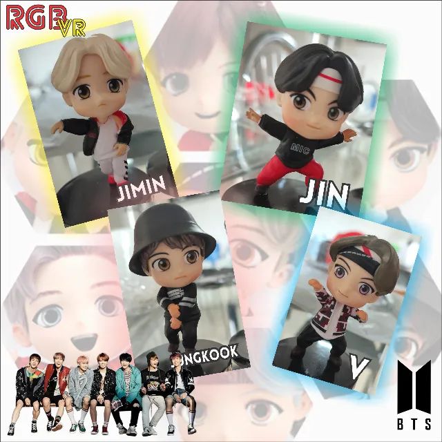 Bonecos Coleção Do BTS - 7 integrantes do grupo BTS - Hobbies e