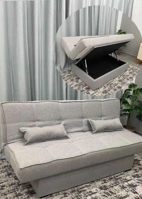 Sofá cama com baú 1.82 Zurich linho / FRETE GRÁTIS 