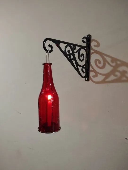 Luminária de Vidro pra vela e luz de led com suporte  - Foto 2