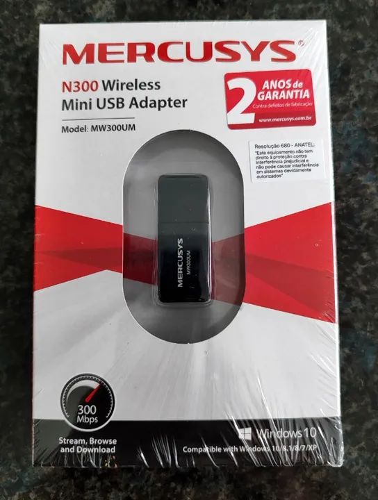 Mini Adaptador Usb Wireless Mercusys N300 Mw300um