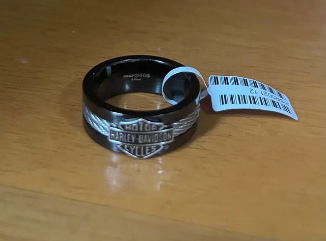 Anel de Aço Preto e com cabos Harley Davidson Original Novo  - Foto 3