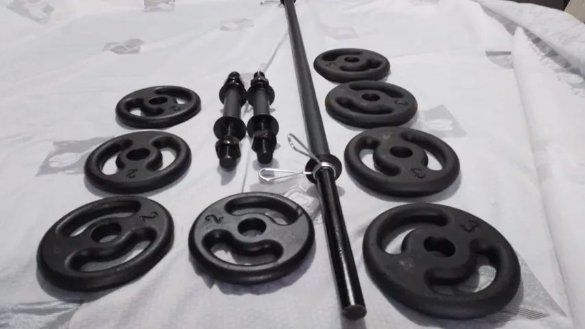 barras maciça e anilhas 