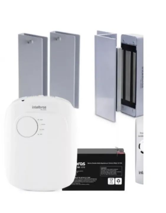 Kit Eletroimã Fe 20150 Intelbras Porta De Vidro C/ Botoeira