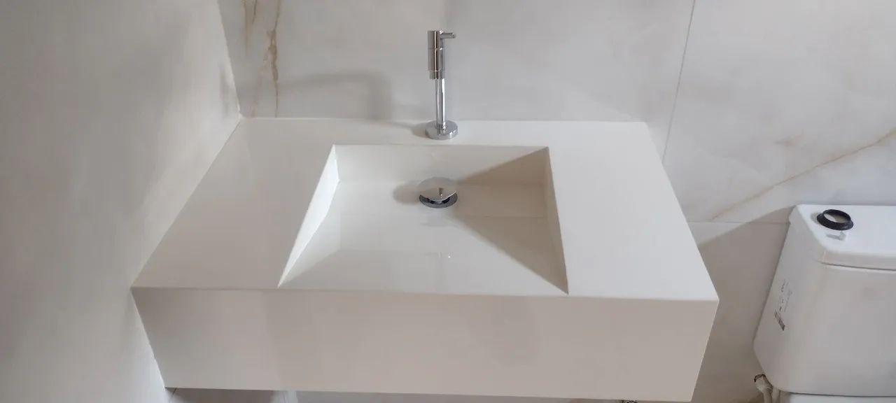 Pia de porcelanato para banheiro 