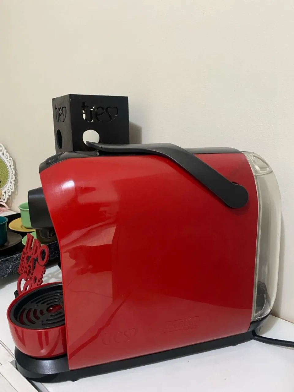 Cafeteira 3 corações + jogo de xícaras + porta cápsulas + bandeja - Foto 3