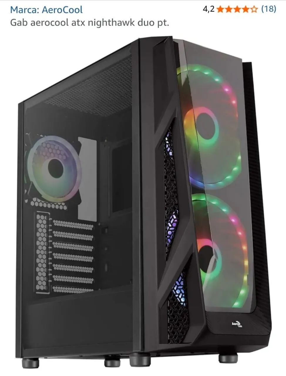 Gabinete Aerocool nighthawk duo - Foto 2