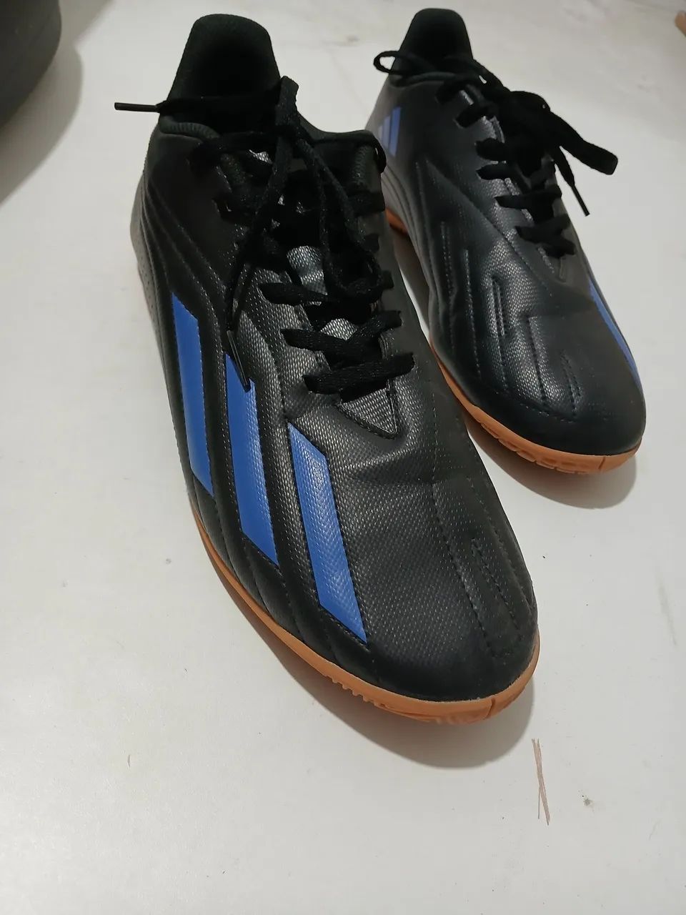 Chuteira Adidas Azul/Preto Tam 44 Nova