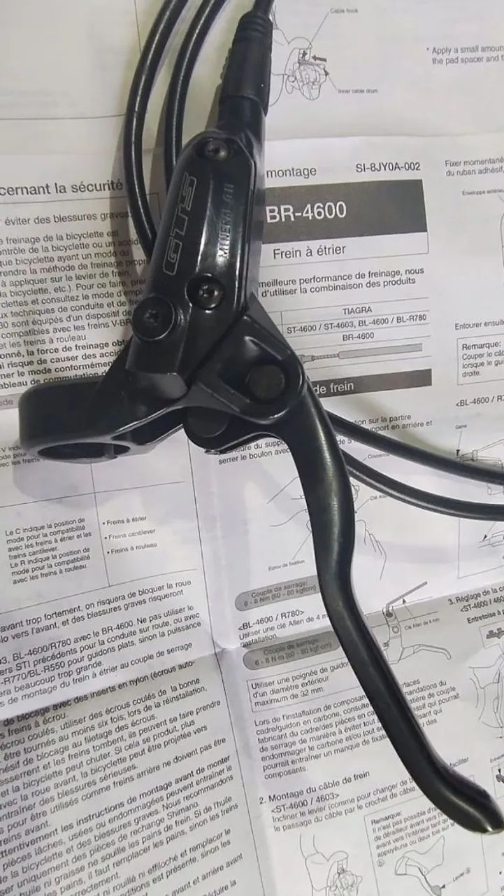 Freios hidráulicos com manetes gts e pinças Shimano mt200 - Foto 3