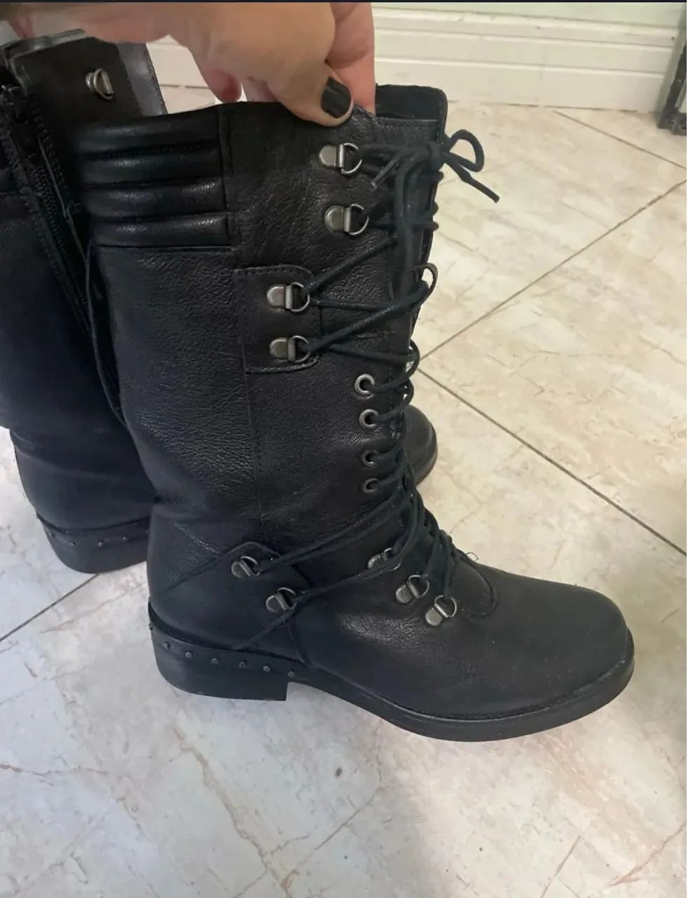 Bota coturno Couro Legítimo VIA CURTUME 