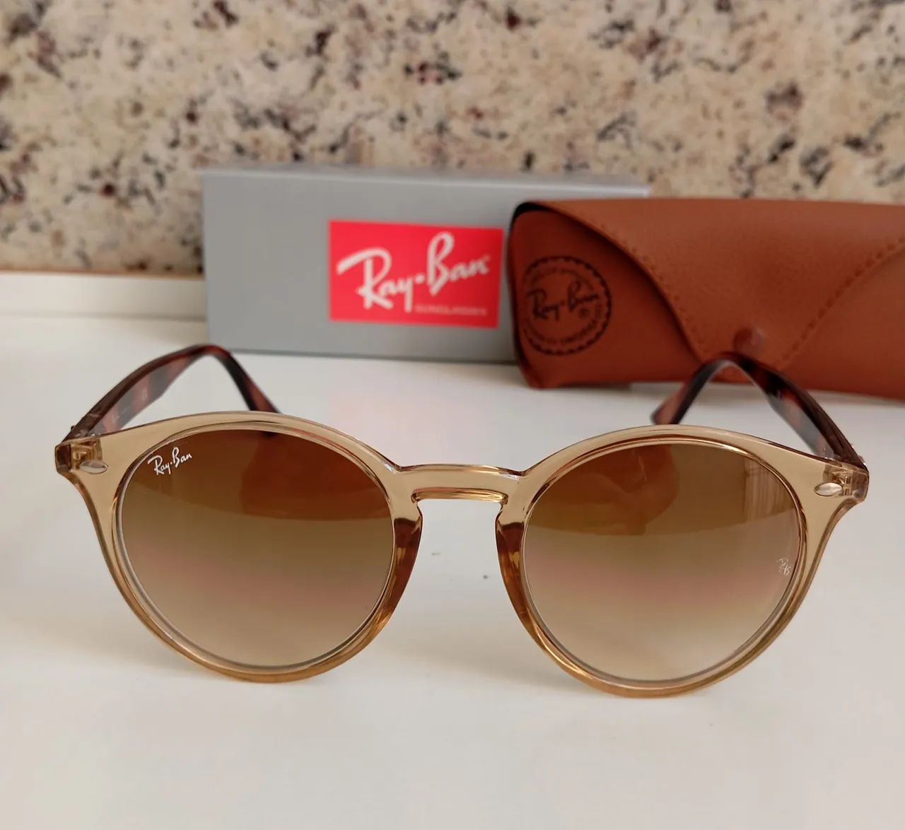Óculos de sol Ray-Ban Rb2180 Transparente Lentes Safira  - Foto 5