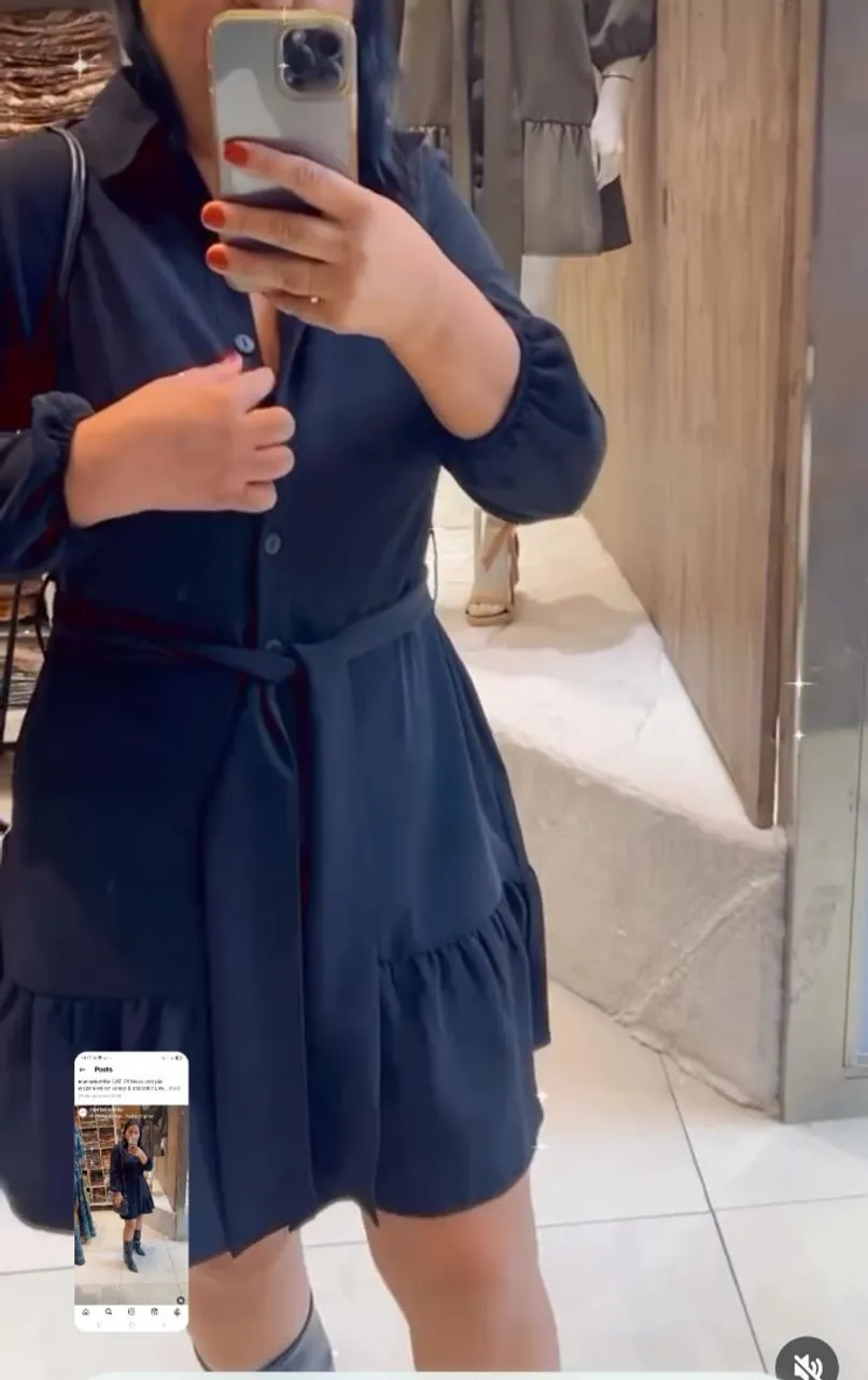 Vestido preto com cinto
