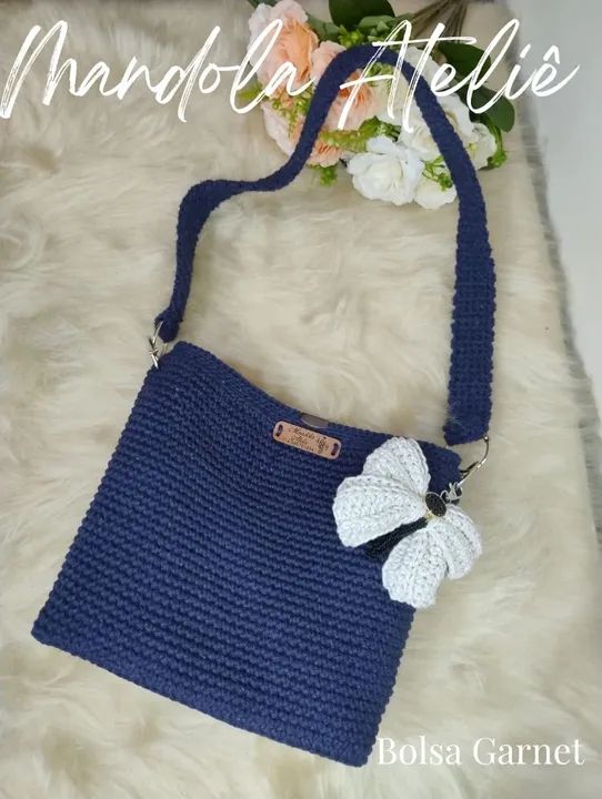 Conjunto de Bolsas Crochê Rosa - Foto 2