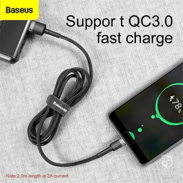  Cabo Baseus USB para Tipo C 2A com 1m ou 2m para Android Samsung Motorola Xiaomi - Foto 4