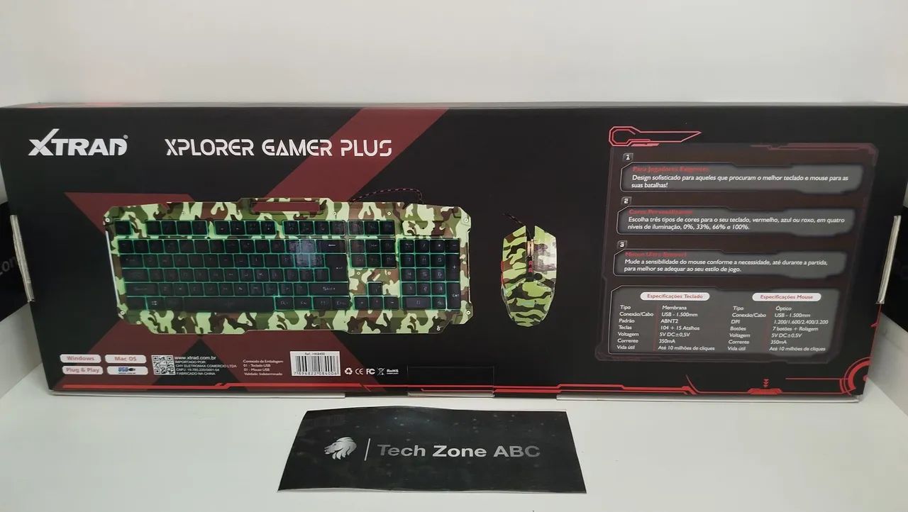 OFERTA Kit Gamer Teclado e Mouse Xtrad Xplorer Plus Camuflado - Foto 3