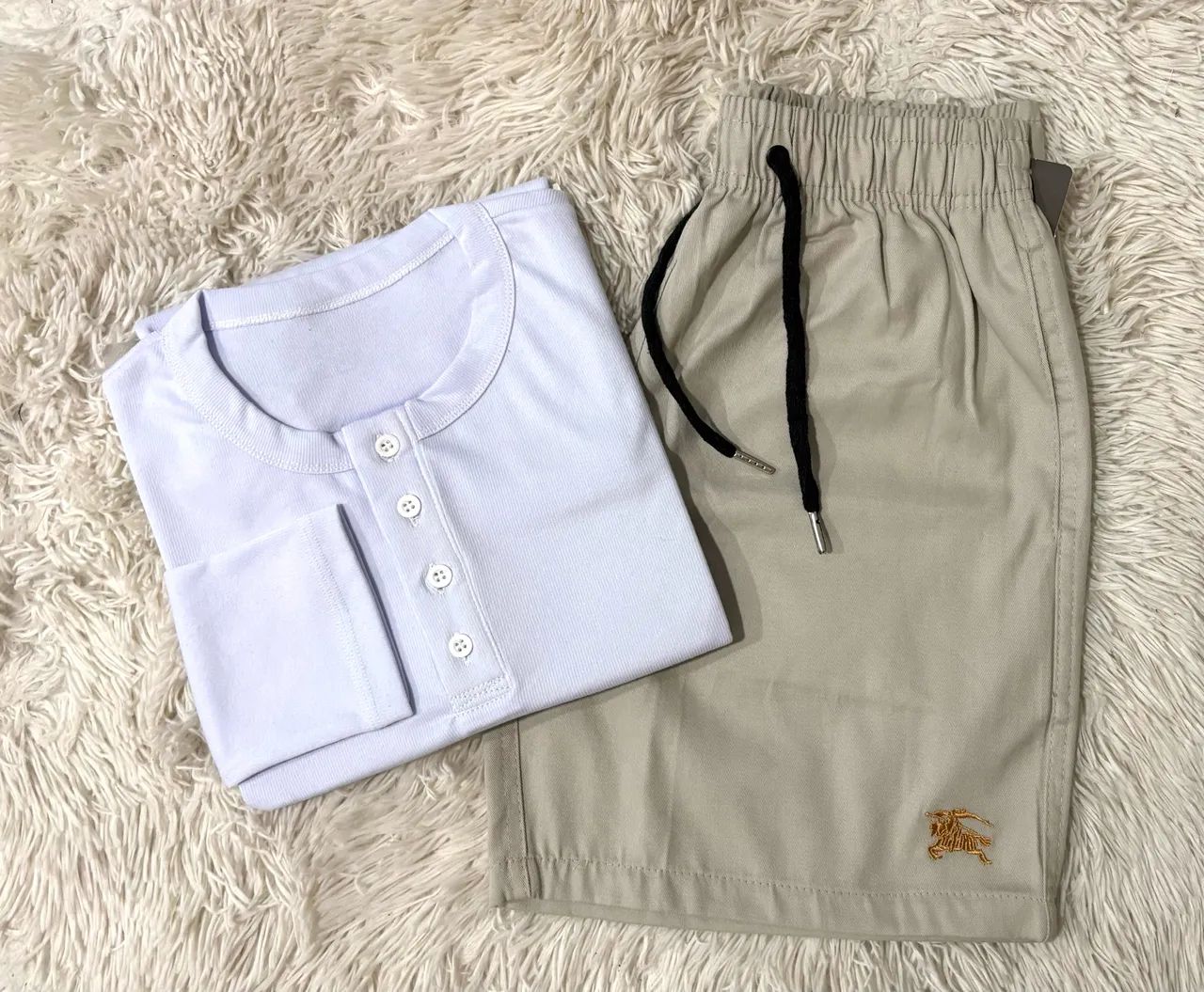 Conjunto Camisa Manga Longa e Bermuda