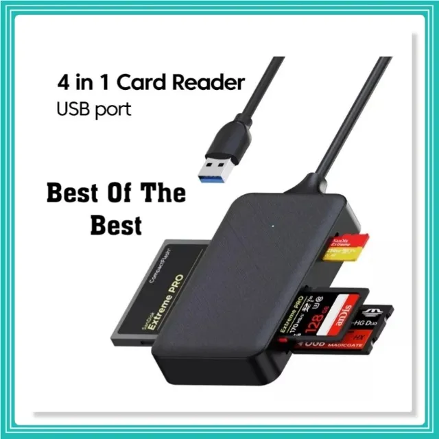 Leitor De Cartão Cf Tf Sd Ms Adaptador 4 Em 1 Tipo C E Usb 2.0, Ou 3.0