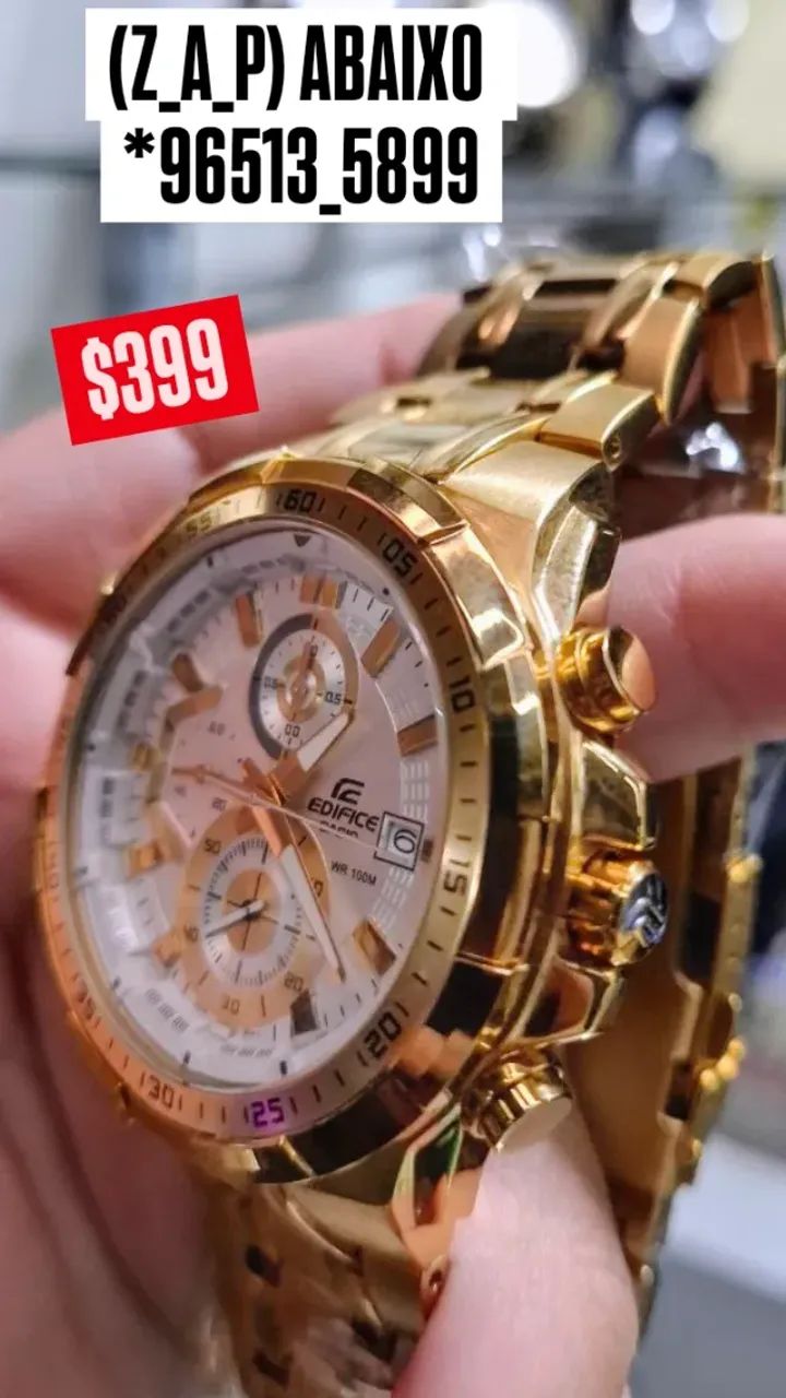 Relógio CASIO EDIFICE DOURADO CRONÓGRAFO FUNCIONAL  - Foto 2