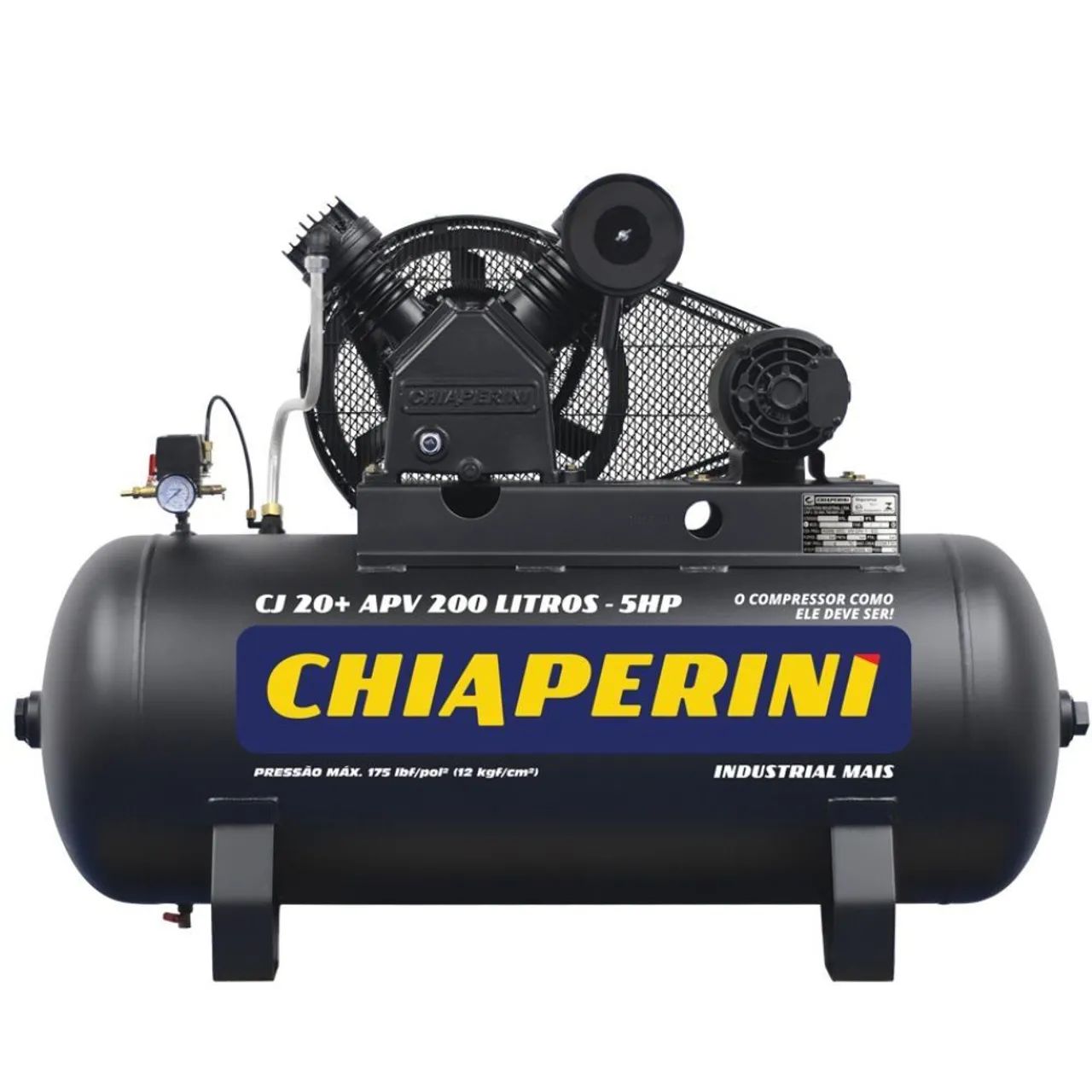 COMPRESOR DE AR 200LITROS 5CV TRIF 220/380V 175PSI 20PES CHIAPERINI