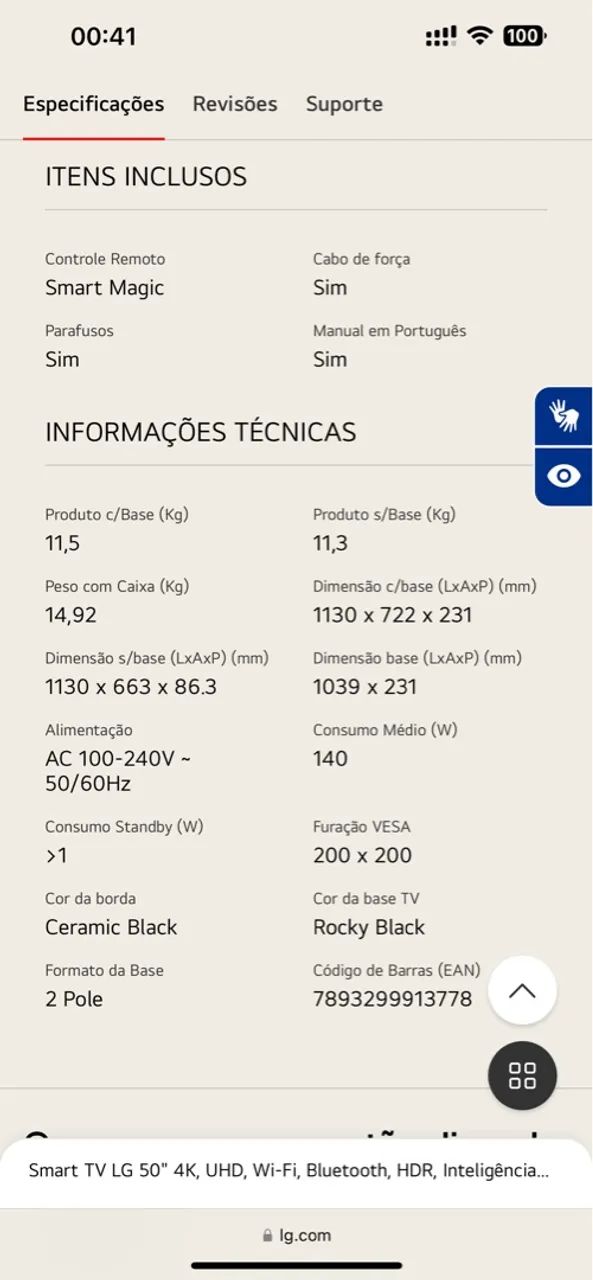 Smart TV LG 50" 4K, UHD, Wi-Fi, Bluetooth, HDR, Inteligência Artificial ThinQ AI, Google - Foto 4