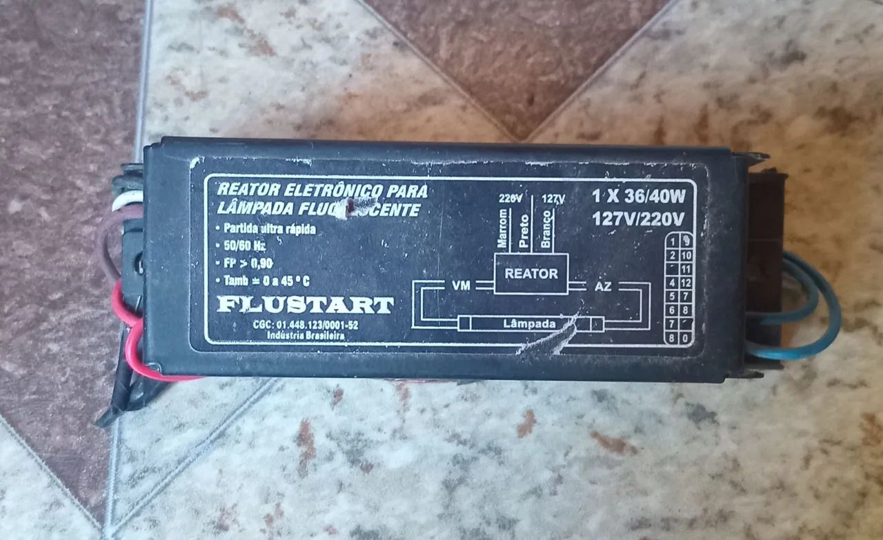 Reator Eletrônico para 1 Lâmpada Fluorescente 36/40W