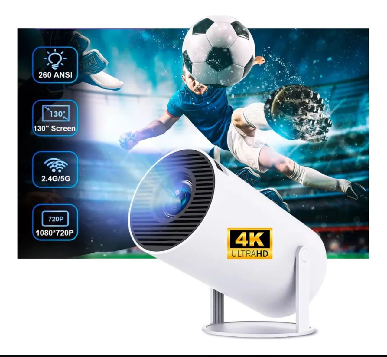 Projetor de Vídeo 4K Ultra HD - Tela 130" ENTREGAMOS COM GARANTIA 