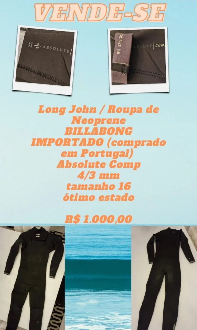 Roupa de Neoprene Billabong Absolute Comp 4/3mm