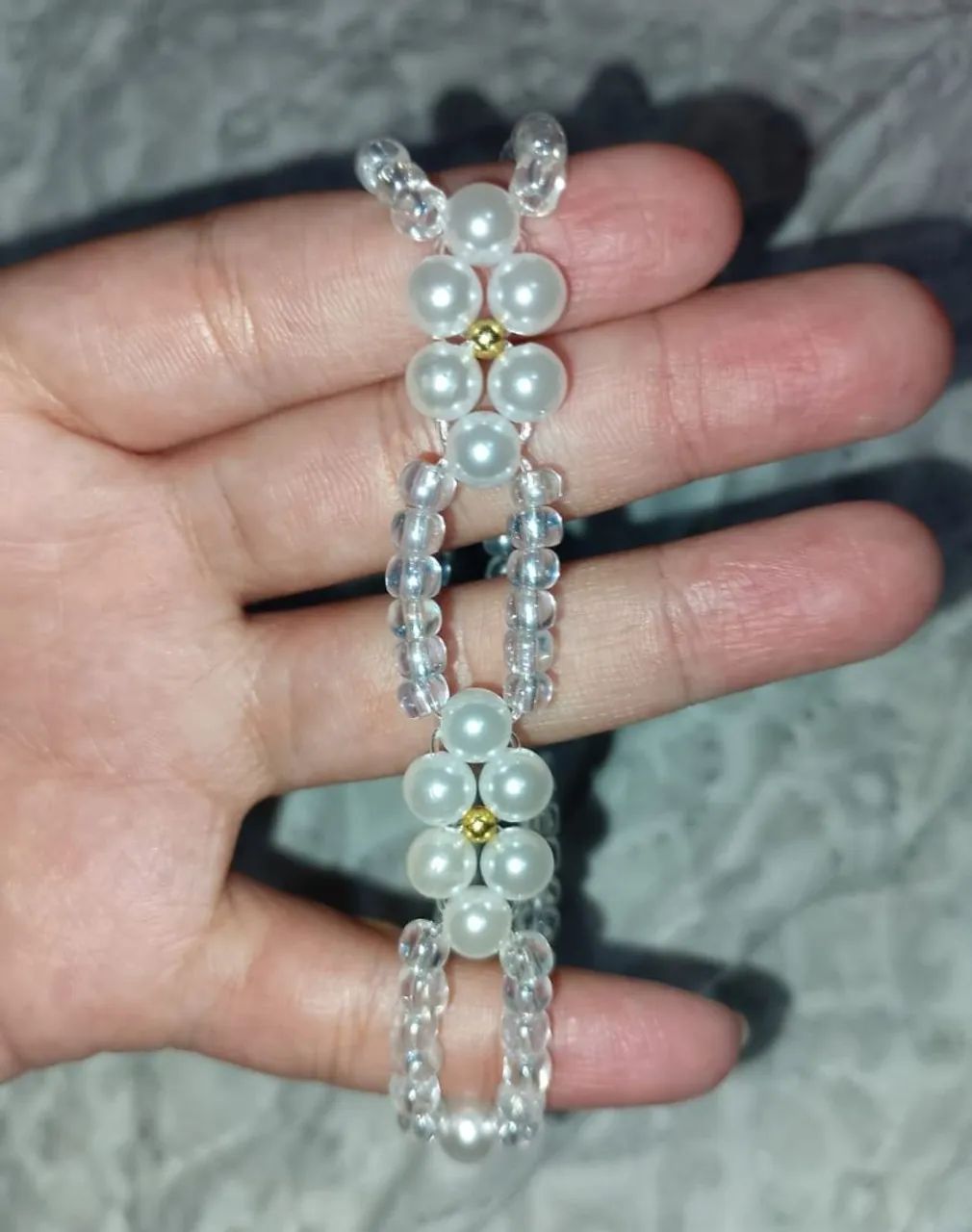 Pulseira branca e transparente  - Foto 2