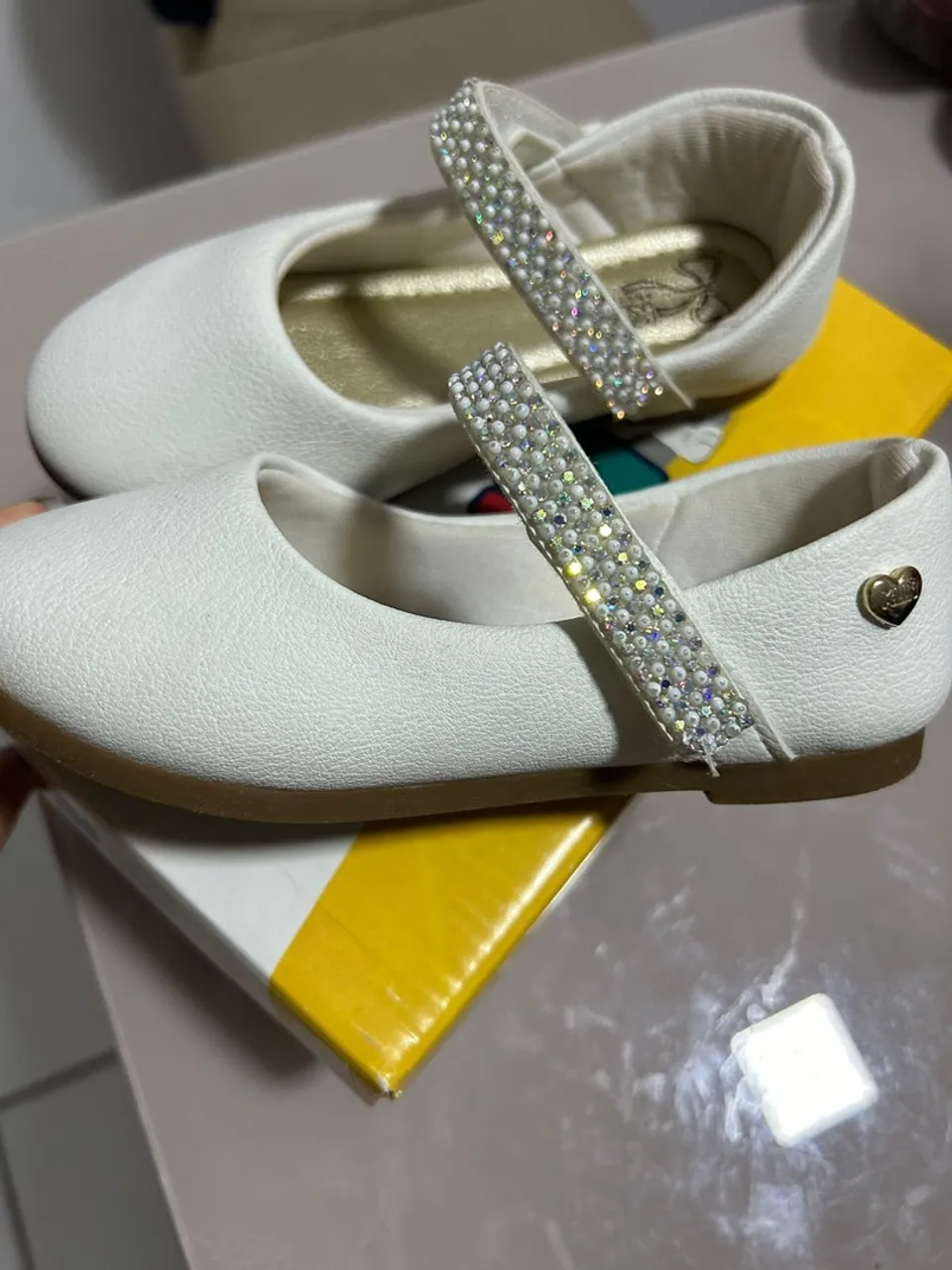 Sapatilha Infantil Branca com Strass