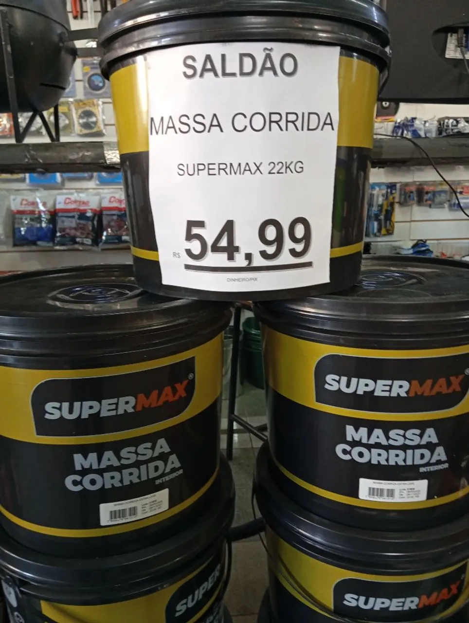 Massa Corrida Supermax 22kg R$54,99un Em Pix