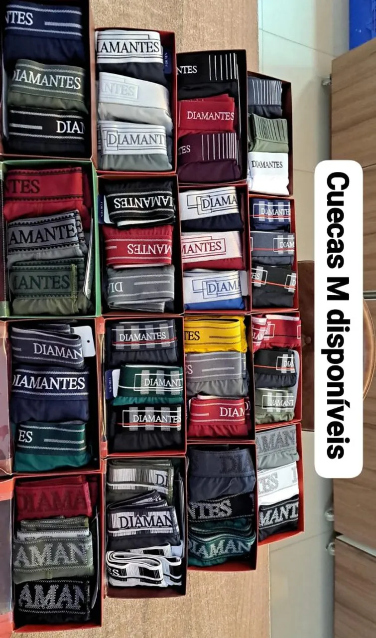 Cuecas Diamantes - Tamanho M - Diversas Cores