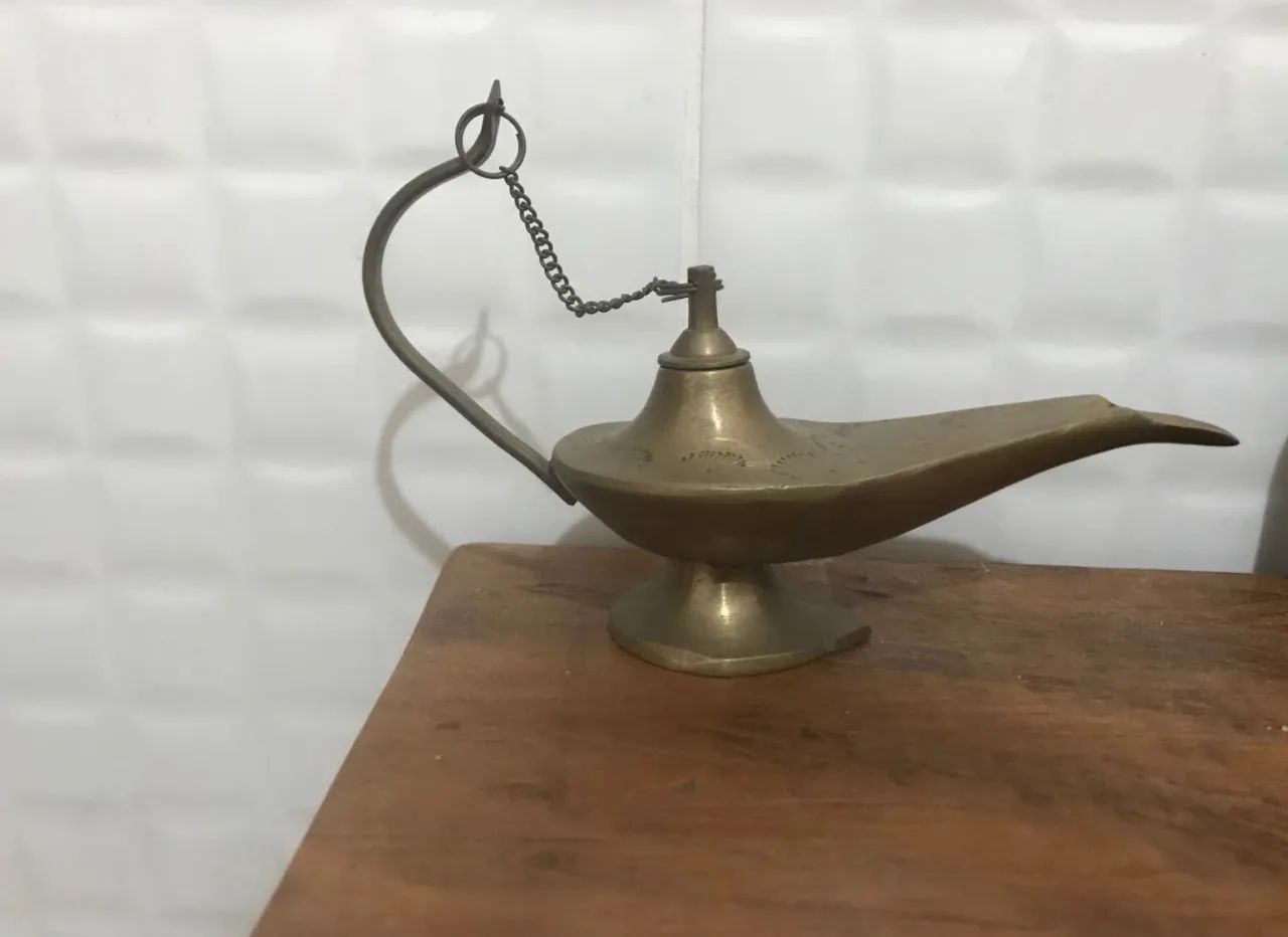 Lâmpada de Aladim de bronze (14cm)